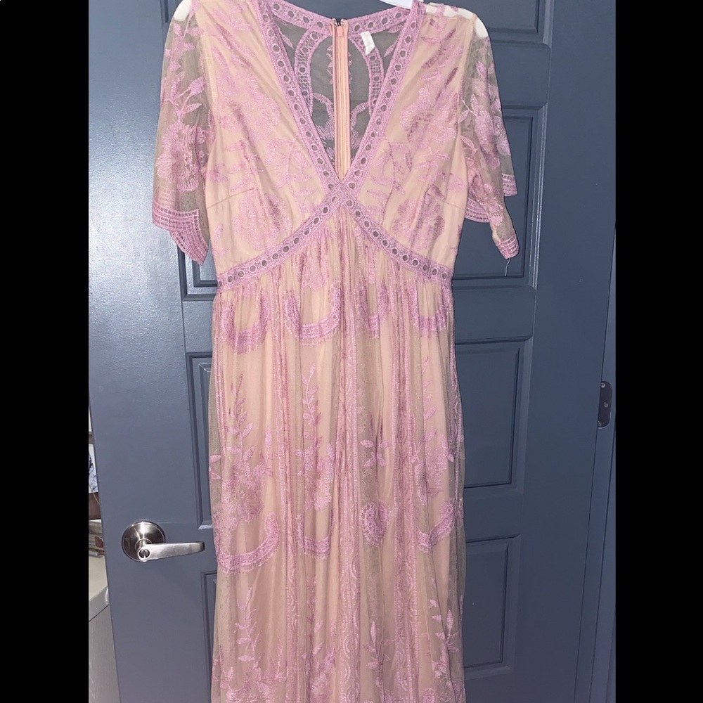 MATERNITY- Pink plush maternity dress